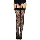 Панчохи Leg Avenue Heart net thigh highs Black One size