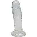 Прозорий фалоімітатор Alive Jelly Dildo Majestic, ТПЕ, присоска, діаметр 3.7 см, довжина 14.7 см