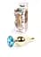 Металева анальна пробка з кристалом Boss Jewellery Gold Butt Plug Light 9.5 см (блакитний) - мініатюра 1