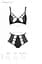 Комплект білизни Passion TASMINA Set S/M black ліф високі трусики з корсетом ззаду - мініатюра 7