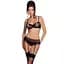 Сексуальный комплект с поясом для чулок Passion LOVELIA Set black L/XL - миниатюра 1