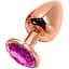 Металева анальна пробка Wooomy Tralalo Rose Gold Metal Plug Magenta M - мініатюра 1