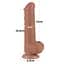 Фалоімітатор Lovetoy Sliding-Skin Dual Layer Dong 8'' 20.8 см коричневий - мініатюра 2