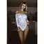 Еротичне боді-бодістокінг Leg Avenue Snap crotch Thong back teddy White S/M - мініатюра 4