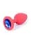 Силіконова анальна пробка з кристалом Boss Silikon Plug Jewellery Red Small 7 см (синій) - мініатюра 7