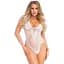 Leg Avenue Floral lace thong teddy OS White One size - миниатюра 1