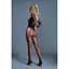 Бодістокінг Caprice Lingerie Model 10 One Size Black, мереживо, відкритий доступ, довгий рукав - мініатюра 2