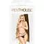 Трусики-стрінги Penthouse Open Secret S/M Black, відкритий доступ, декор з мережева та каменю - мініатюра 3