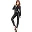 Комбинезон Leg Avenue Wetlook Catsuit S из экокожи с мокрым эффектом Black молния спереди - миниатюра 4