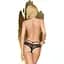 Трусики-бразиліана Penthouse MerMaid Fantasy L/XL Black, мереживо, низька посадка, ремінці, бантики - мініатюра 2