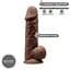 Фаллоимитатор Silexd Premium Silicone Dildo Model 4 Size 8.5 21.5 см коричневый - миниатюра 2
