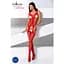 Бодістокінг з імітацією панчох та ажурною вставкою Passion BS072 red One size - мініатюра 2