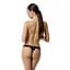 Мереживні трусики з атласним бантиком Naja Thong black - Passion L/XL - мініатюра 2