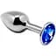 Металева анальна пробка Alive Mini Metal Butt Plug з кристалом Blue L - мініатюра 1
