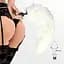 Силиконовая анальная пробка с хвостом из натурального меха Art of Sex size M White fox - миниатюра 4
