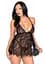 Пеньюар Leg Avenue Floral lace babydoll & string Black L - миниатюра 5