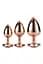 Анальна пробка Gleaming Love Gold Plug Set 3 шт. (рожевий) - мініатюра 1