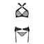 Сетчатый набор: бюстгальтер с халтером Passion Amanda Set black L/XL - миниатюра 5