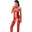 Бодістокінг Passion BS056 Red, комбінезон, імітація панчох - мініатюра 1