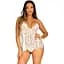 Пеньюар Leg Avenue Floral lace babydoll & string White M - миниатюра 1