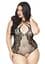 Тедди с открытым доступом Leg Avenue Net and lace SO8609 crotchless teddy Black шнуровка XL-2XL - миниатюра 3