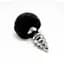 Металлическая анальная пробка Кроличий хвостик Alive Fluffy Twist Plug L Black диаметр 3.8 см - миниатюра 2