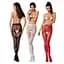 Эротические колготки-бодистокинг Passion S007 red красивые ажурные колготки с вырезом S/M/L - миниатюра 3