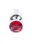 Анальна пробка B-Series HeavyFun Jewellery Silver Plug 9.5 см (червоний) - мініатюра 2
