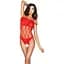 Бодистокинг Passion BS035 red боди имитация топа и трусиков S/M/L - миниатюра 1