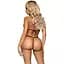Leg Avenue Open cup bra and pearl panty OS Black - миниатюра 2