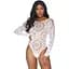 Еротичне боді-бодістокінг Leg Avenue Snap crotch Thong back teddy White S/M - мініатюра 1