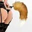 Силіконова анальна пробка Art of Sex з хвостом із натурального хутра Size M Red fox - мініатюра 4