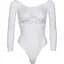 Еротичне боді-бодістокінг Leg Avenue Snap crotch Thong back teddy White S/M - мініатюра 3