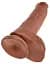 Фалоімітатор King Cock With Balls 10" 25 см коричневий - мініатюра 5