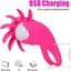 Виброкольцо силиконовое стимулирующее клитор ротационное 45х90 мм 20 режимов Ярко-красное - миниатюра 6