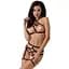 Комплект білизни MORGAN Set OpenBra black - Passion Exclusive: стрепи: трусики ліф пояс L/XL - мініатюра 1