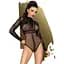 Боді Penthouse Spicy Whisper S/L Black, імітація топу з довгими рукавами, закрите декольте - мініатюра 1