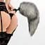 Силиконовая анальная пробка с хвостом из натурального меха Art of Sex size M Artctic fox - миниатюра 3