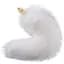 Металева анальна пробка Лисячий хвіст Lockink Sevanda White Fox-Tail Anal Pear-shape Plug - мініатюра 4
