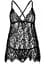 Пеньюар Leg Avenue Floral lace babydoll & string Black S - миниатюра 3