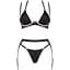 Комплект білизни Obsessive Selinne 3-pcs set XS/S Black, бюстгальтер, стрінги пояс для панчіх - мініатюра 3