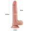 Фалоімітатор Dual layered Platinum Silicone 20.5 см тілесний - мініатюра 7