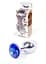 Металева анальна пробка з кристалом Boss Jewellery Silver Plug Dark 7 см (синій) - мініатюра 1