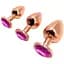 Металева анальна пробка Wooomy Tralalo Rose Gold Metal Plug Magenta M - мініатюра 4