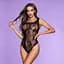 Боді-сітка JSY 7955 Black One Size, атласна шнурівка, флористичний декор - мініатюра 1