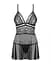 Еротичний мереживний комплект із сіточкою Obsessive 838-BAB-1 babydoll & thong black чорний пе S/M - мініатюра 6