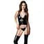 Корсет Glossy Wetlook Paula Set M чорний - мініатюра 1