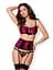 Комплект білизни Obsessive 861-SEG-5 set, S/M (вишневий) - мініатюра 2