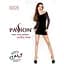 Бодістокінг Passion BS025 black, сукня-сітка, спущене плече, довгий рукав, S/M/L - мініатюра 5