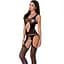 Бодистокинг Passion BS057 комбинезон имитация чулок и пояса S/M/L black - миниатюра 1